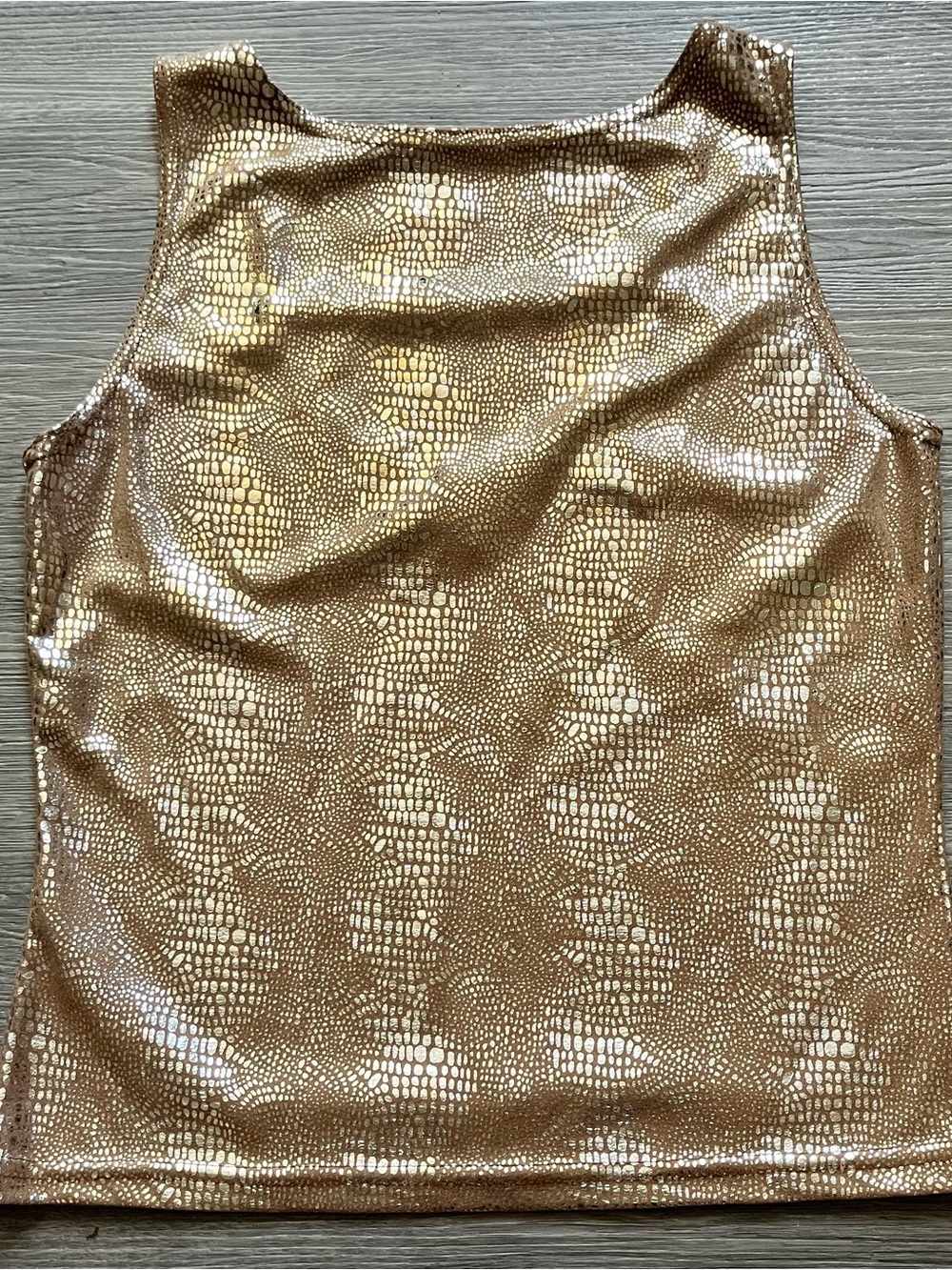 Metallic Y2K Snakeskin Gold Women's Tank Top